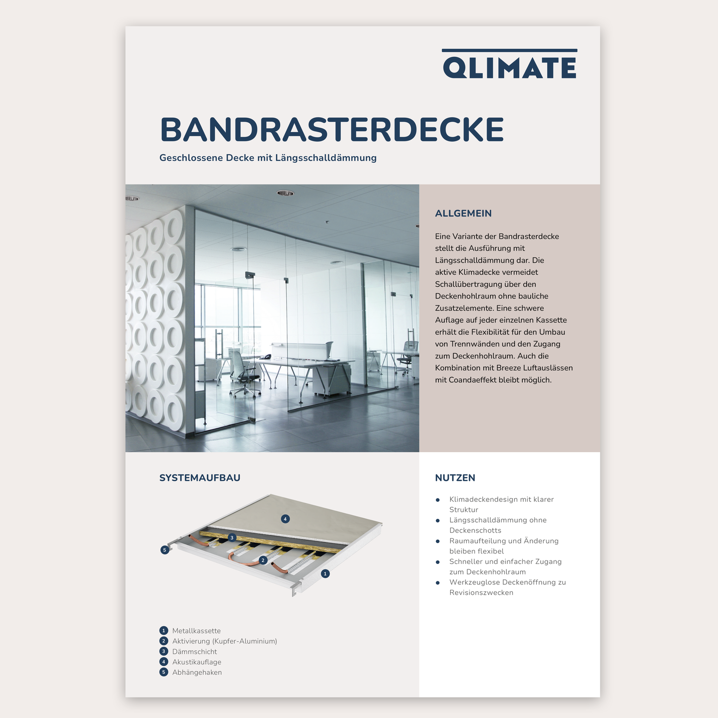 Datenblatt Bandrasterdecke