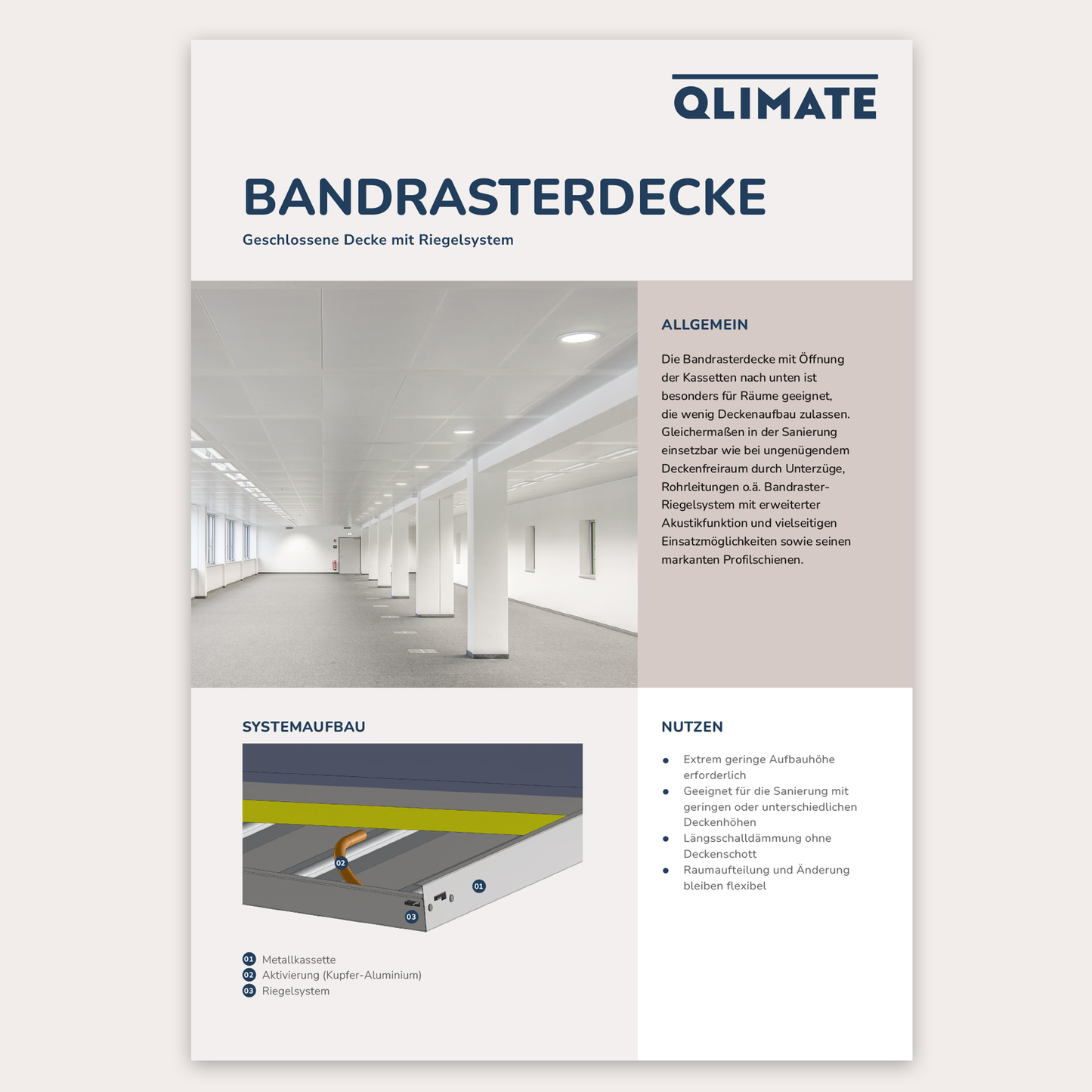 Datenblatt Bandrasterdecke