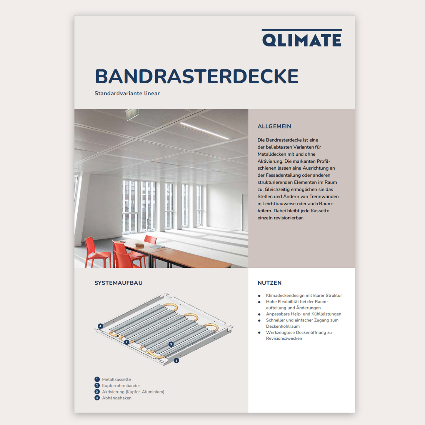 Datenblatt Bandrasterdecke